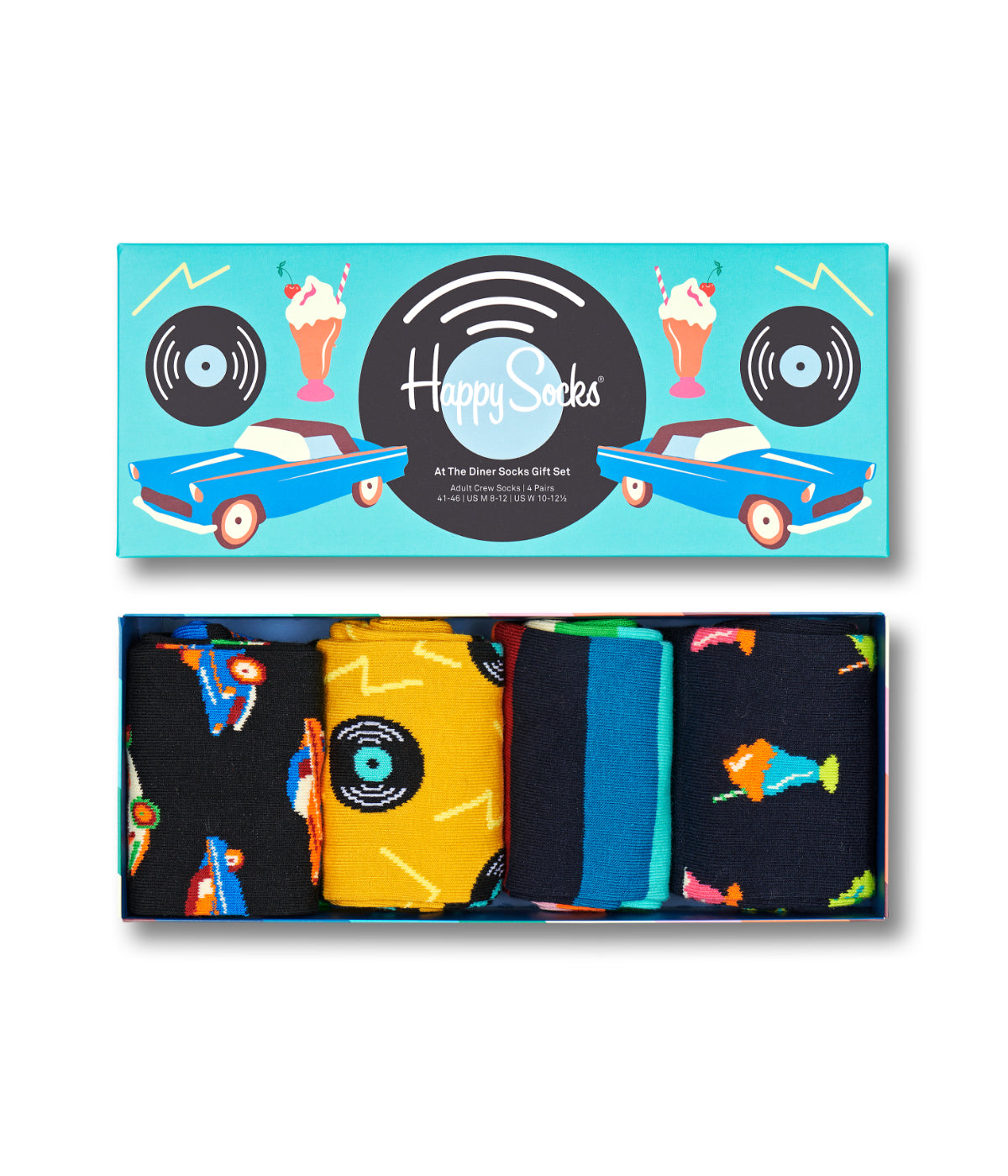 Happy Socks 4-Pack At The Diner Socks Gift Set Multi - Multi - Bonton
