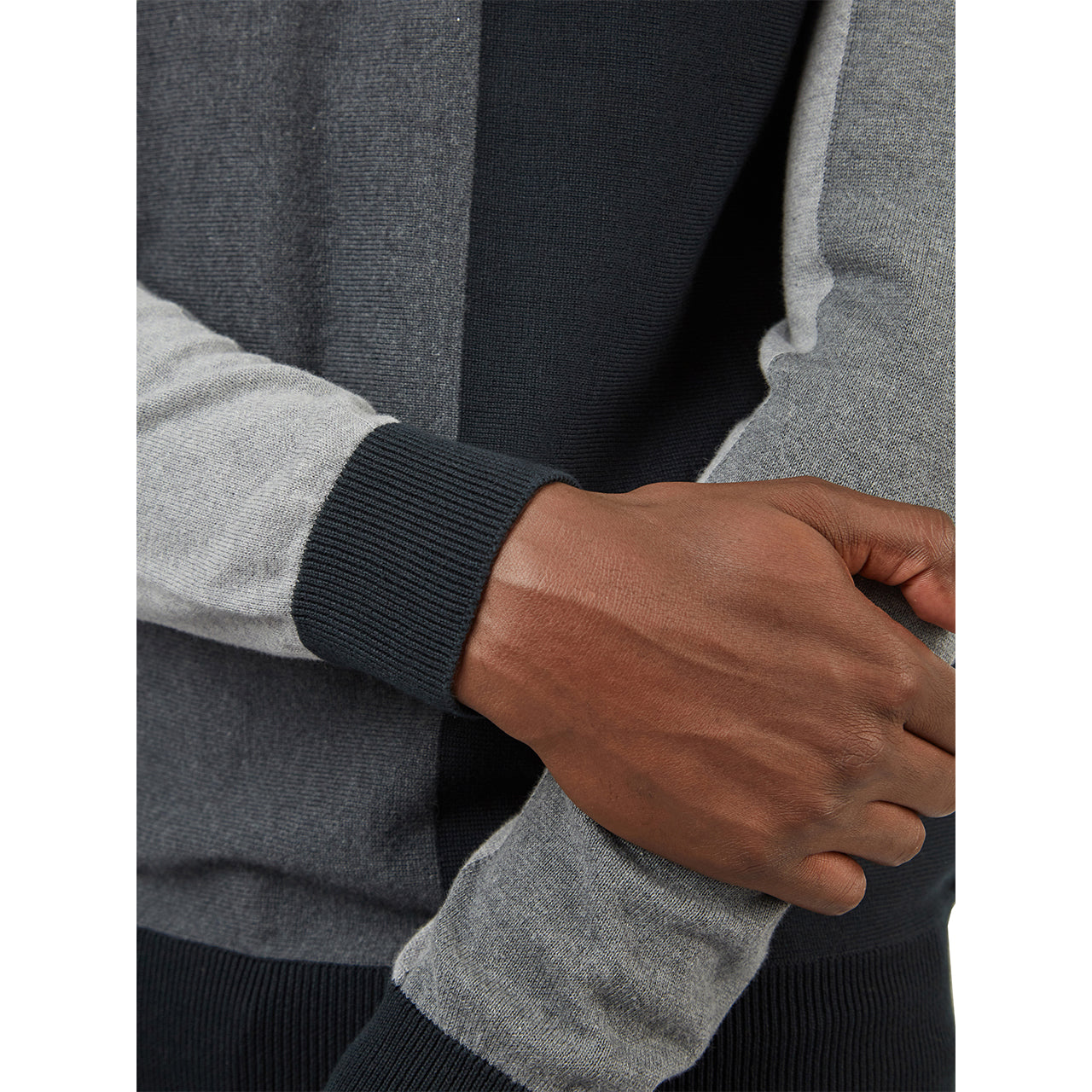  Ben Sherman Vertical Stripe Crew Neck Jumper - Black - Bonton
