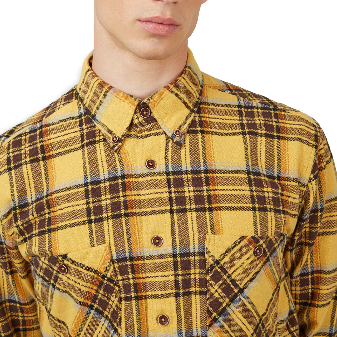  Ben Sherman Long Sleeve Brushed Ivy Check Buttondown Shirt - Sunflower - Bonton