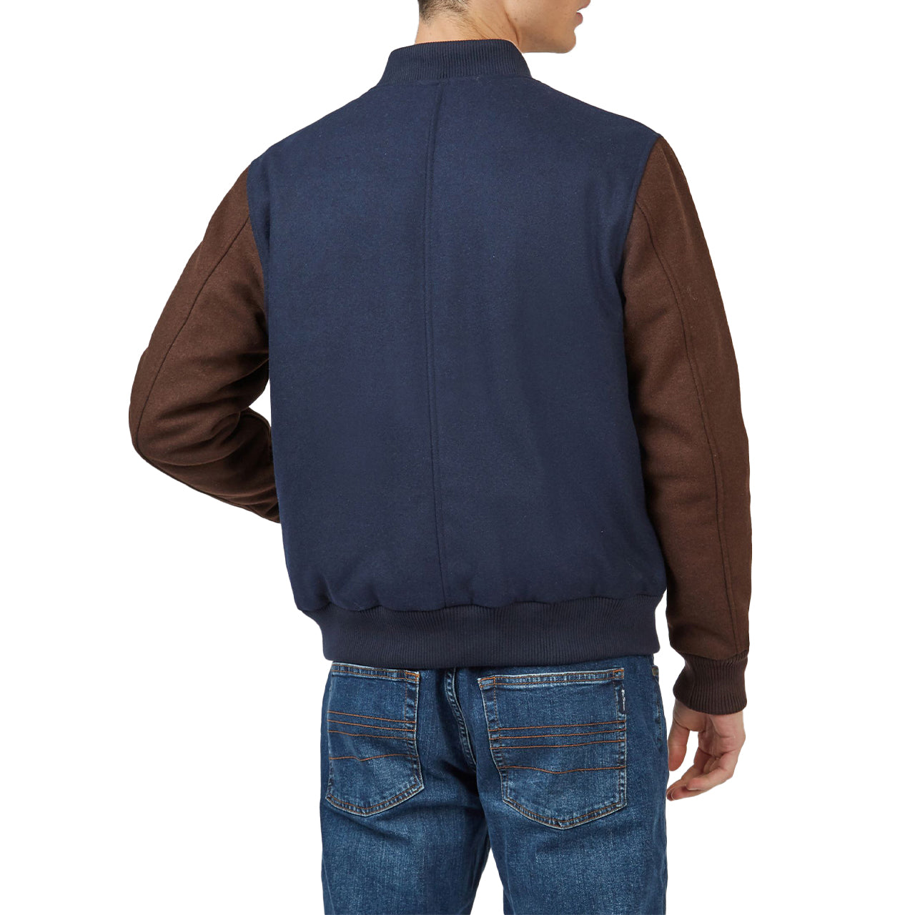  Ben Sherman Color Block Wool Bomber - Midnight - Bonton