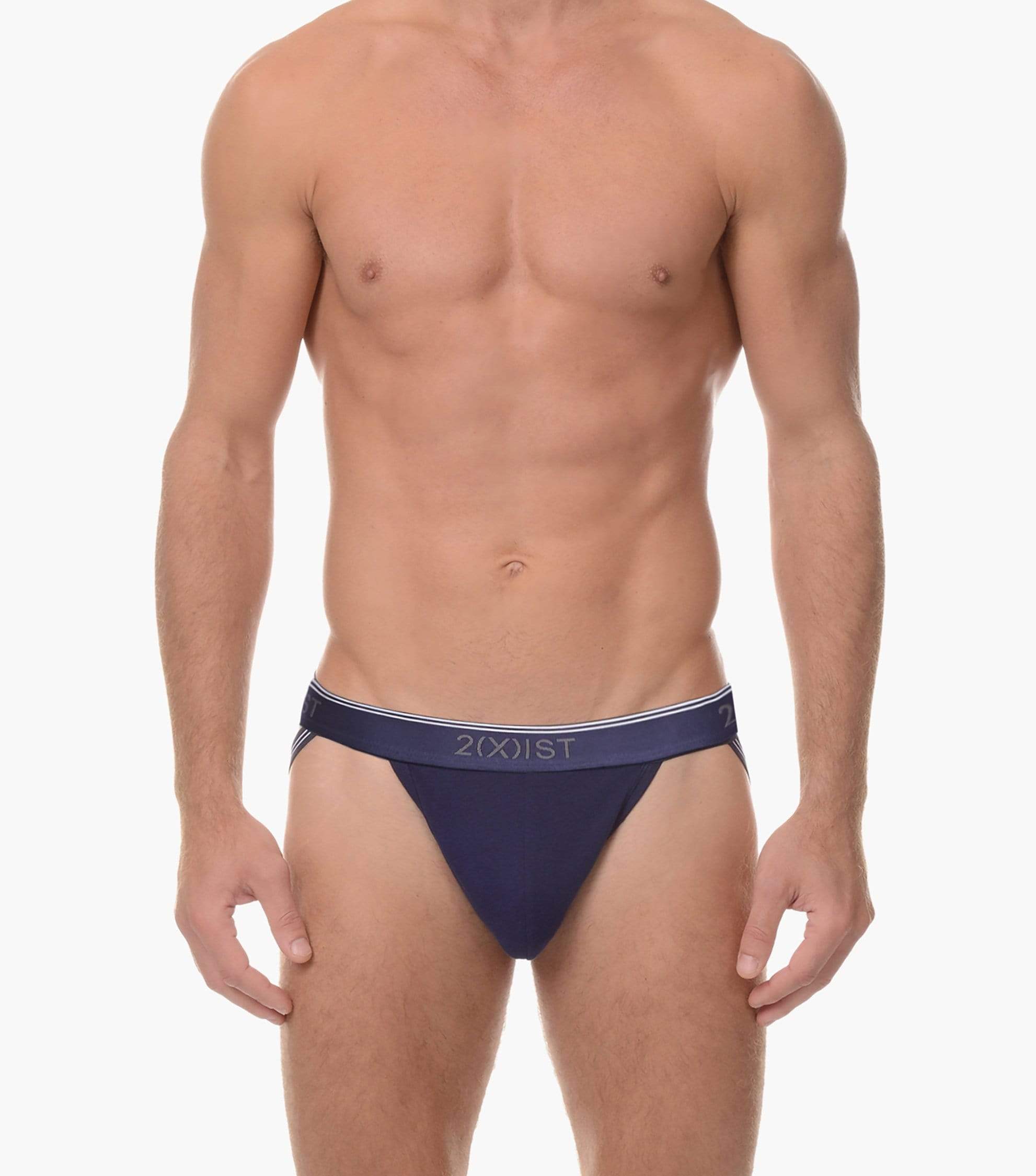  2xist 3 Packs Essential Stretch Jock Strap - Scotts Red / Skydiver / Black - Bonton