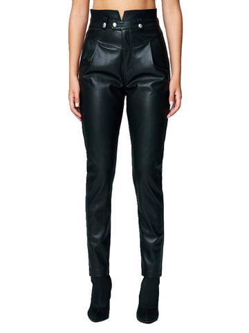 High Waisted Skinny Vegan Leather Pants