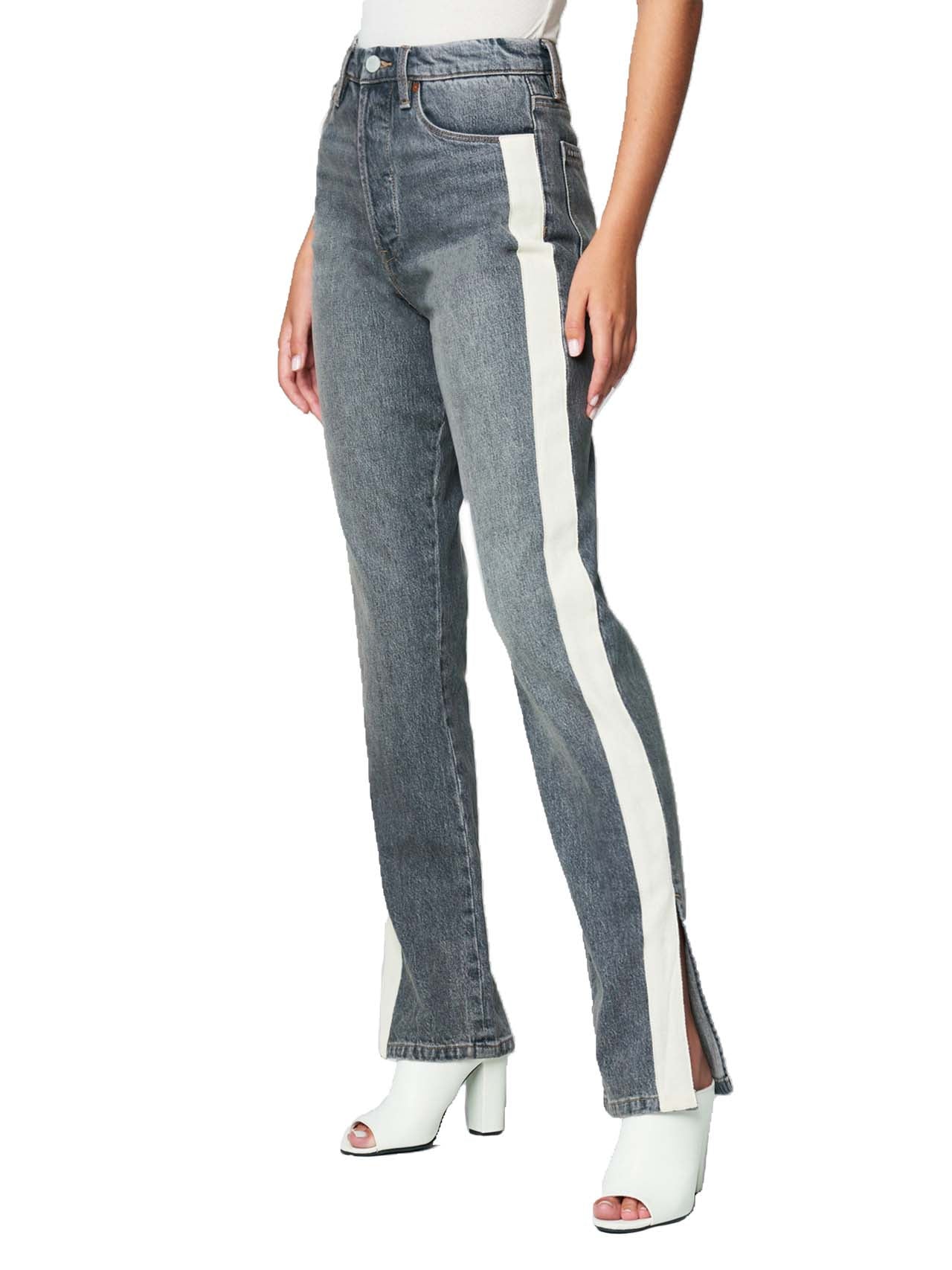  BlankNYC Split Hem Straight Leg Jeans - Grey - Bonton