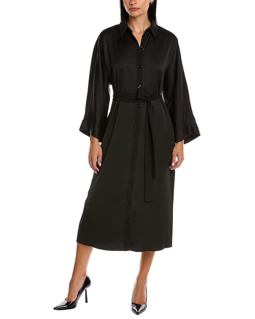  Anne Klein Satin Dolman Sleeve Midi Dress - Anne Black - Bonton