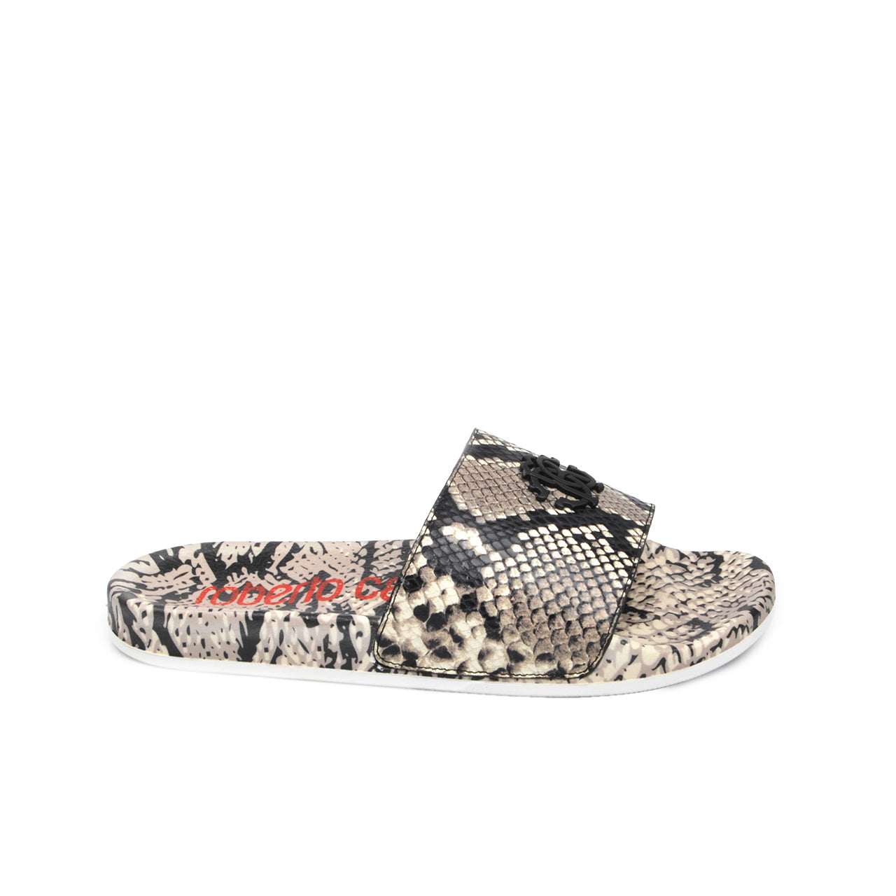  Roberto Cavalli Snake Skin Leather Sport Slide - Reptile - Bonton