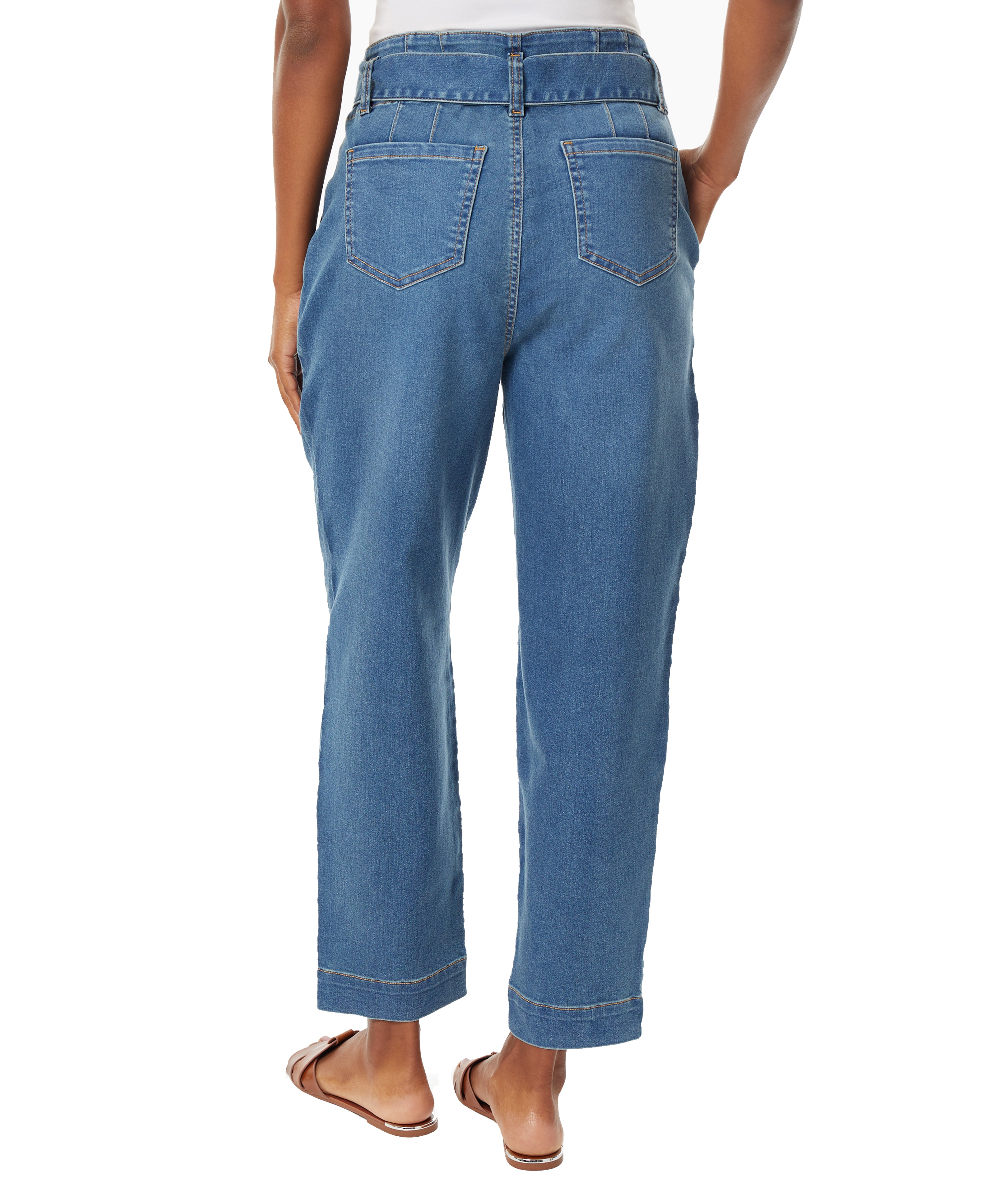  Jones New York Tie Front High Rise Straight Ankle Jeans - Dreamer Wash - Bonton