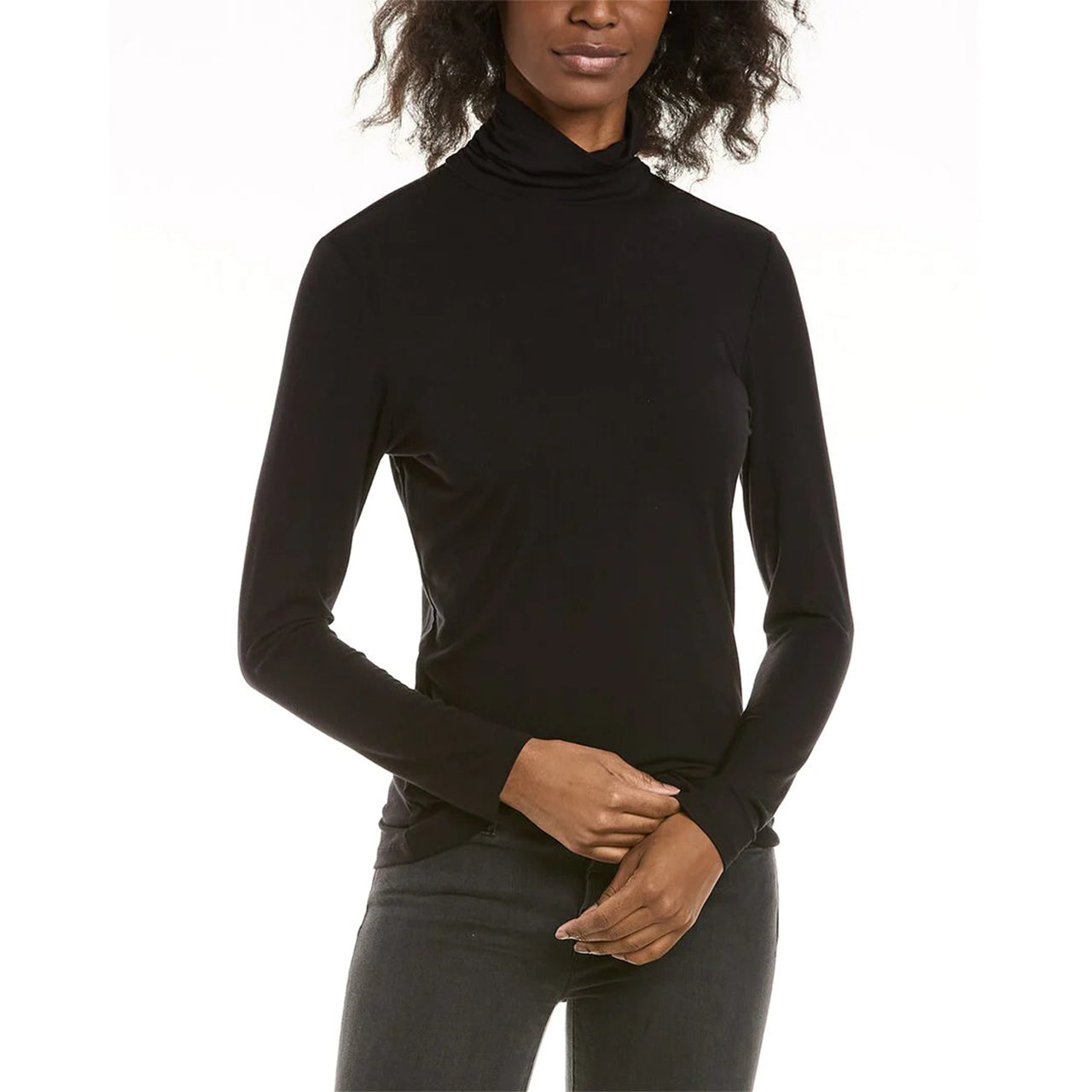  Jones New York Long Sleeve Knit Turtleneck - Jones Black - Bonton