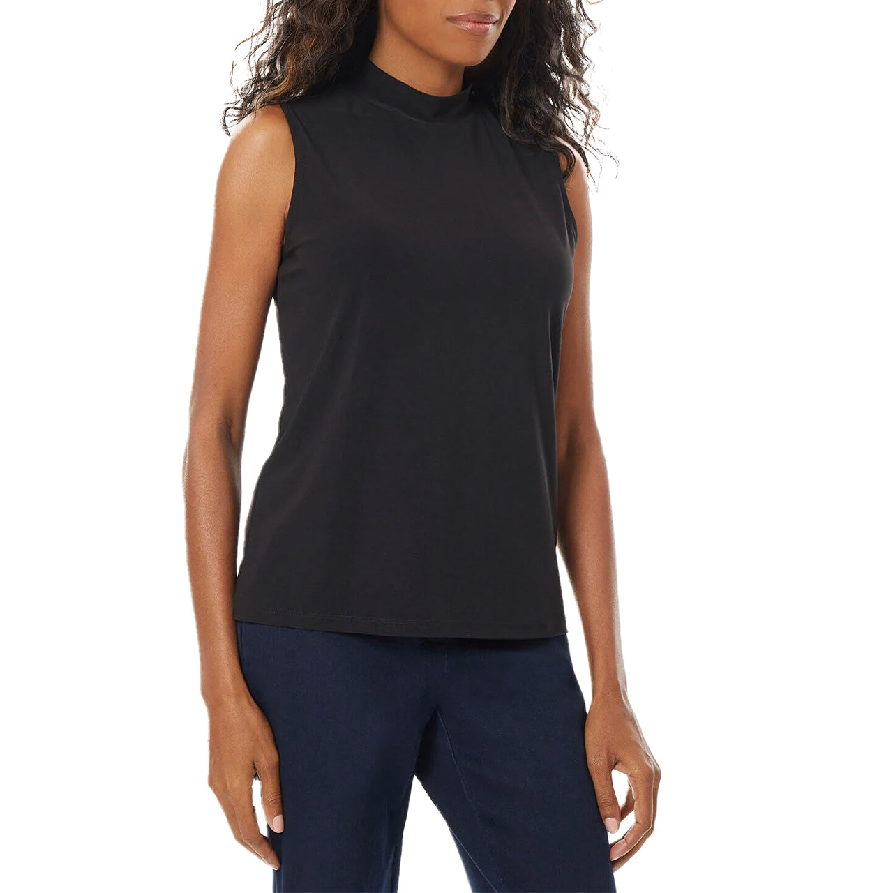  Kasper Sleeveless Mock Neck Ity - Black - Bonton