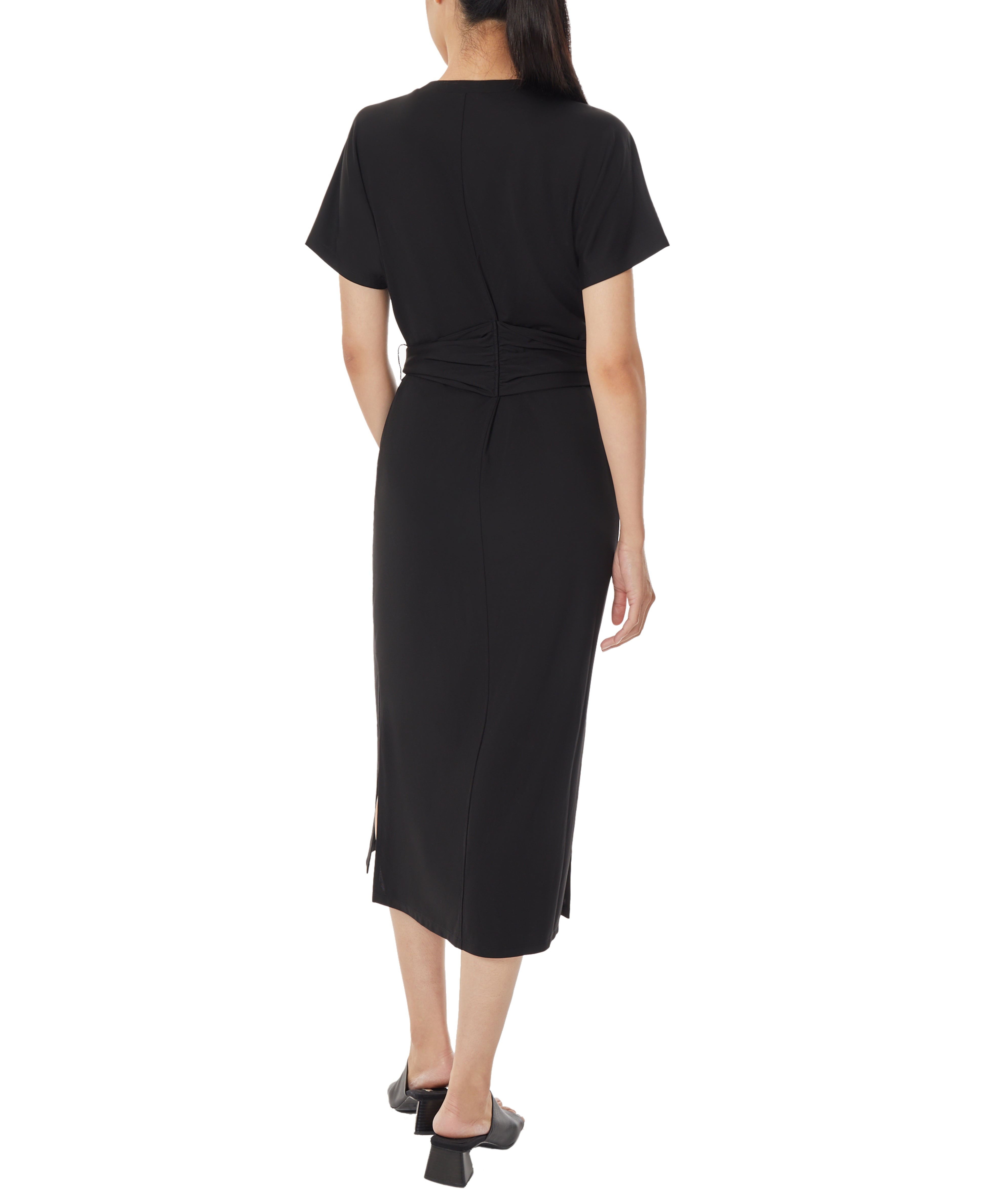  Jones New York Knit Shirt Dress with Waist Tie - Jones Black - Bonton