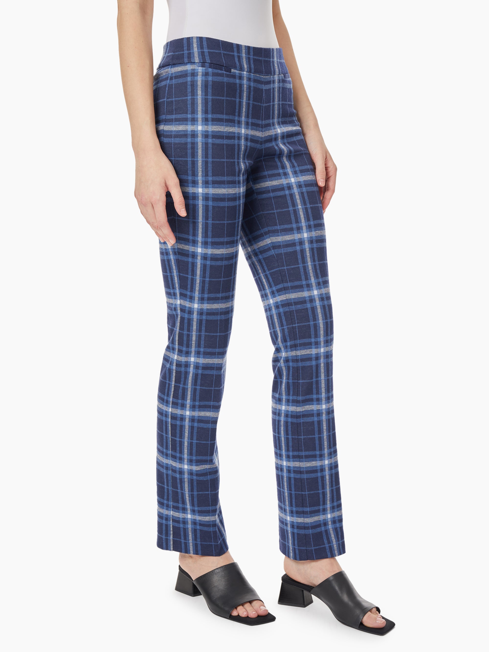  Jones New York Plaid Pull on Pants - Jones Black Combo - Bonton