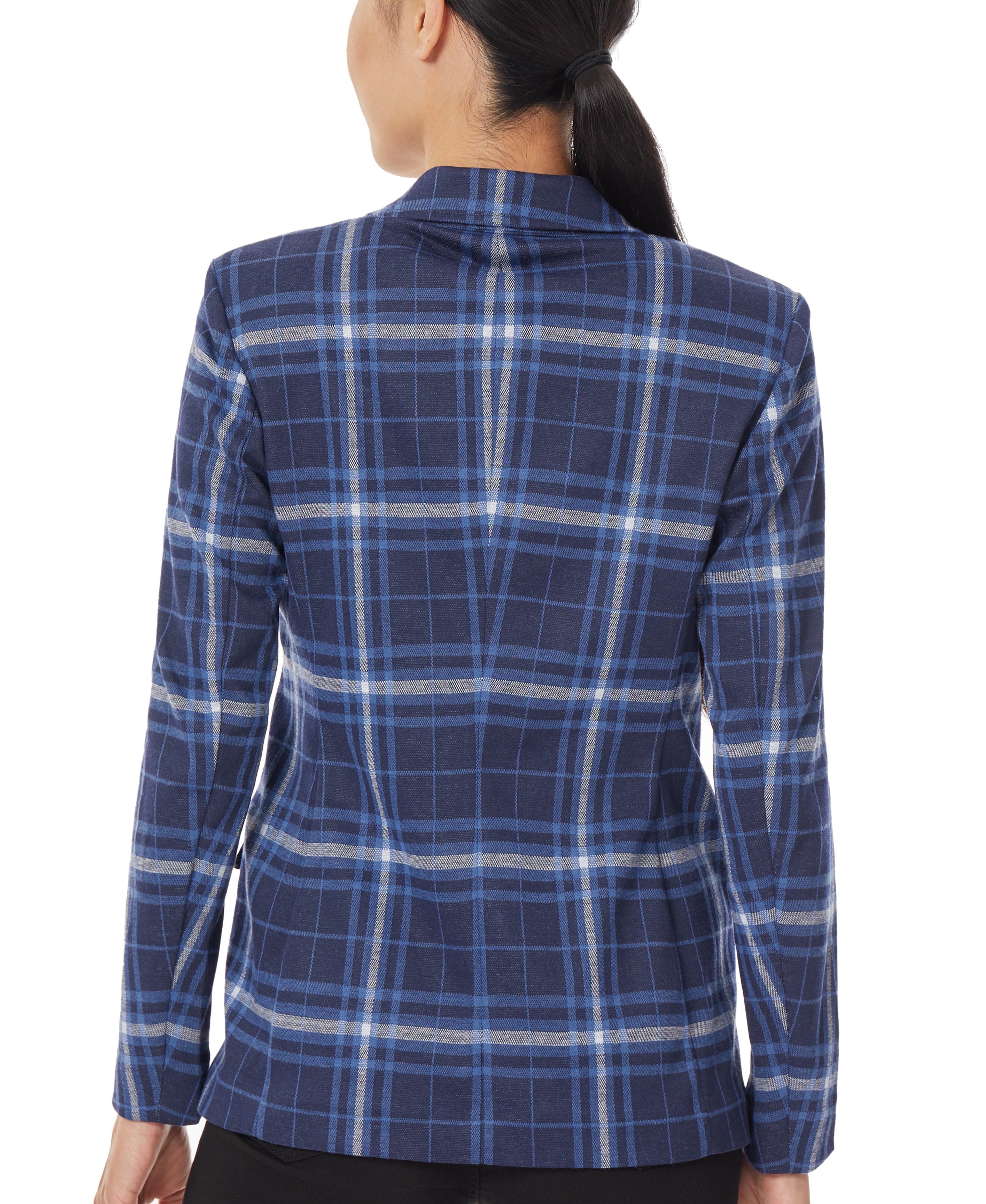  Jones New York Plaid Two Button Jacket - Collection Navy Combo - Bonton