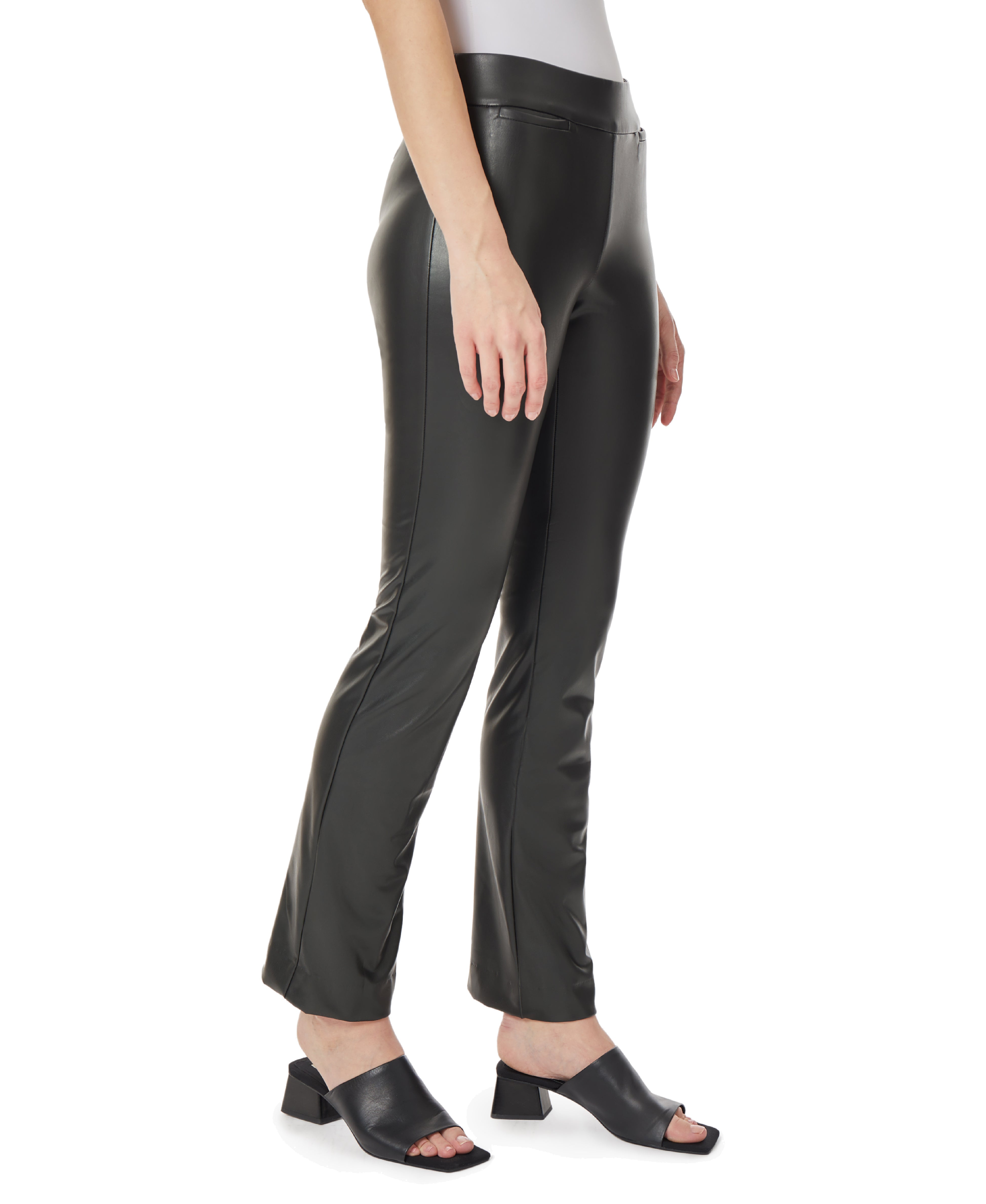  Jones New York Vegan Leather Pull On Bootleg Pant - Jones Black - Bonton