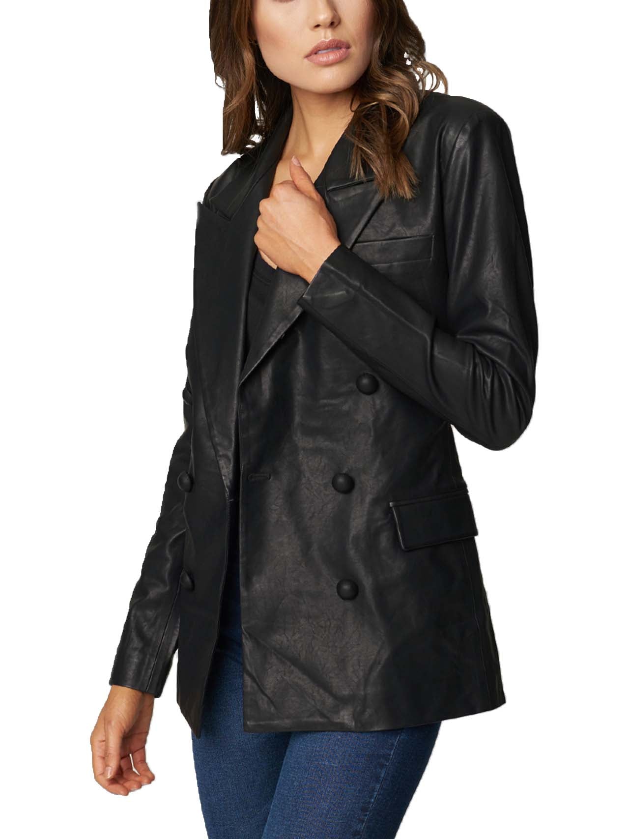  BlankNYC Sleek Vegan Leather Blazer - Khaki - Bonton