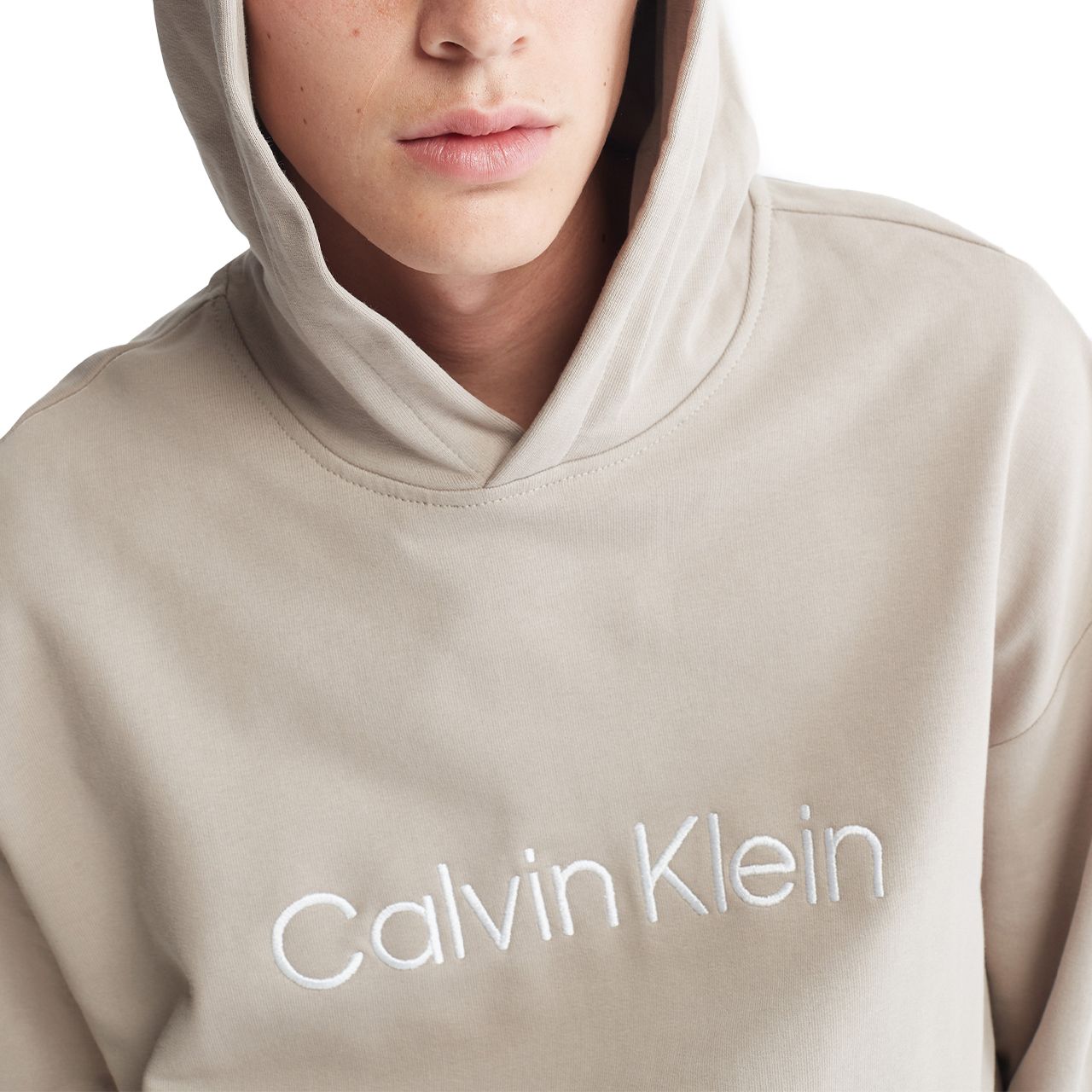  Calvin Klein Long Sleeves Standard Logo Terry - Black Beauty - Bonton