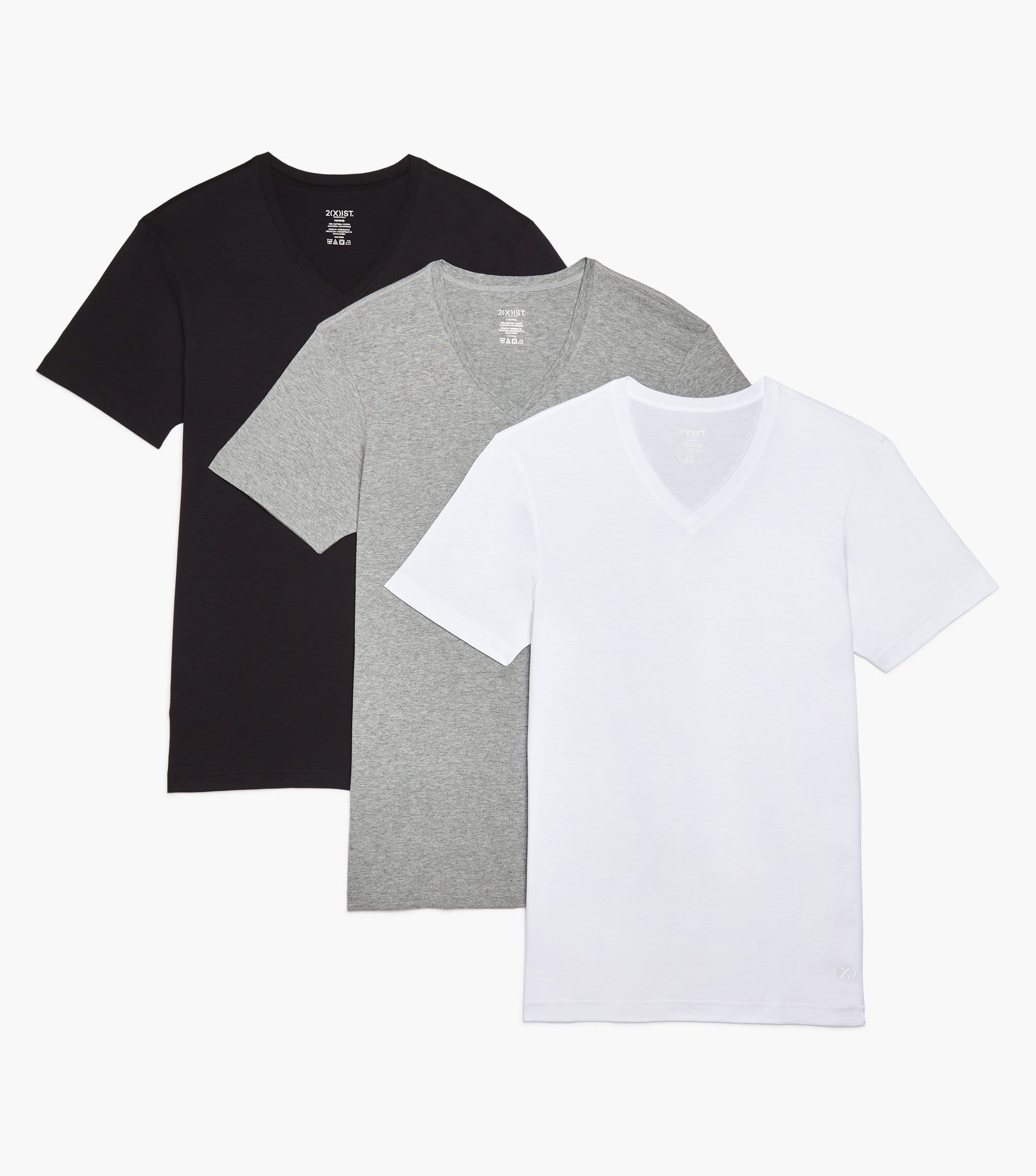  2xist 3 Packs Cotton V-neck Tee - White New Logo - Bonton