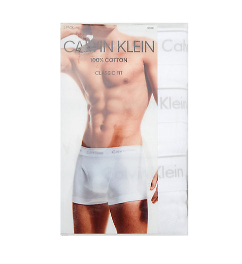  Calvin Klein Cotton Classics Trunk 3 Pack - White - Bonton