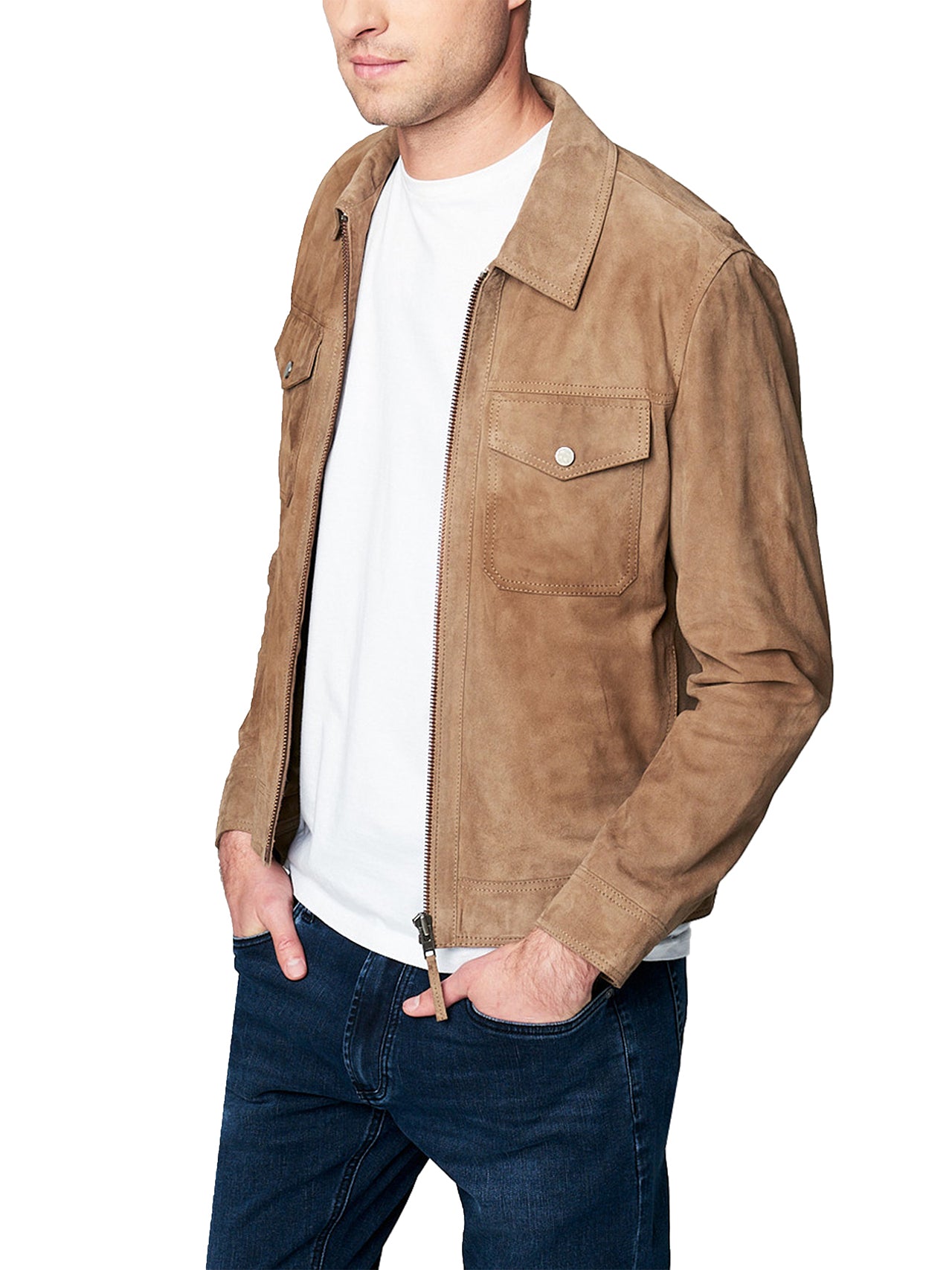  BlankNYC Suede Zip Front Jacket - Win or Lose - Bonton