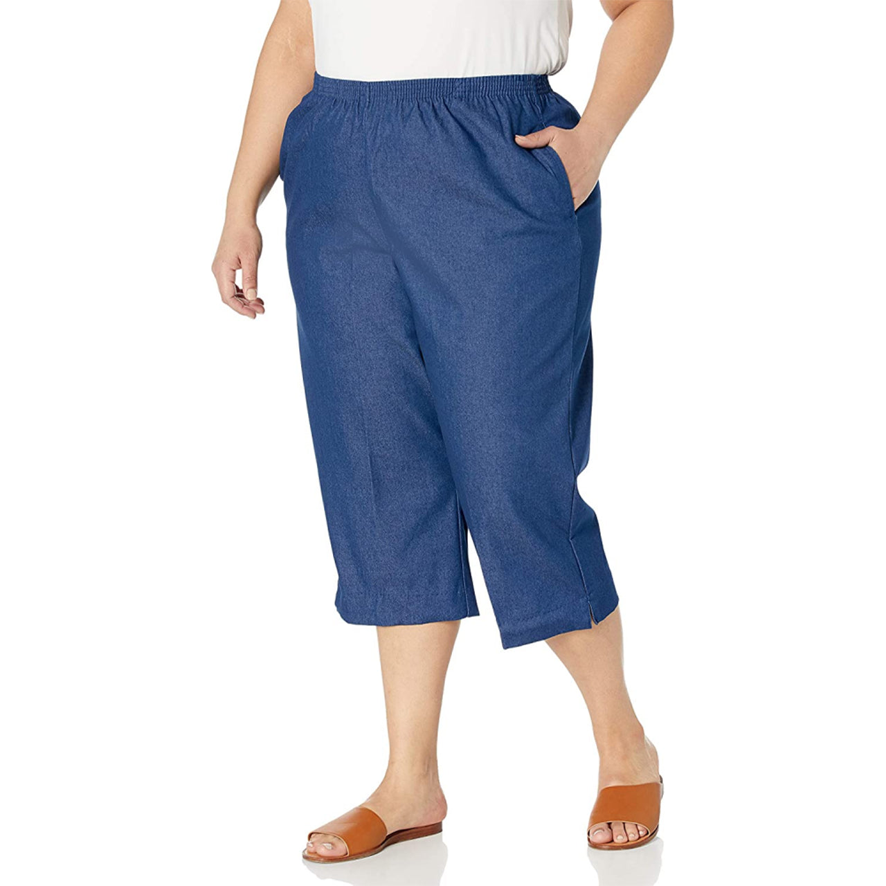  Alfred Dunner Plus Denim Capri - Denim - Bonton