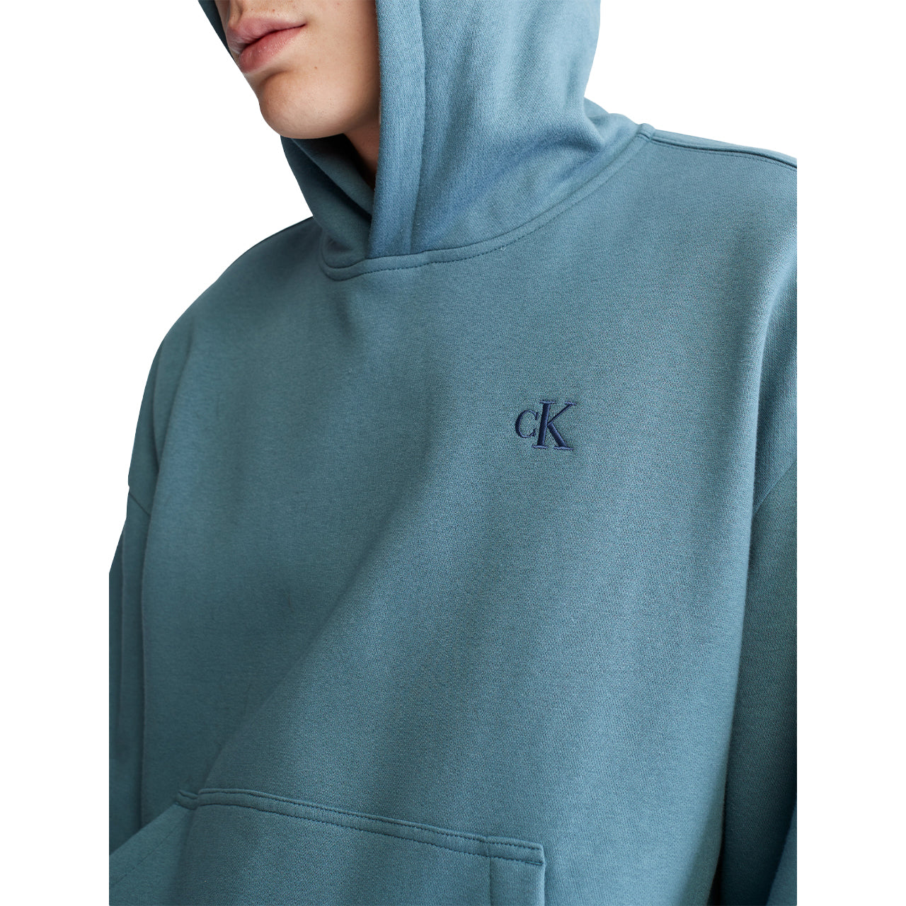 Calvin Klein Long Sleeves Archive Fleece Po Hoodie - Blue Lake - Bonton