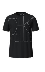  Calvin Klein Short Sleeves Chest Monogram Crew - Black Beauty - Bonton