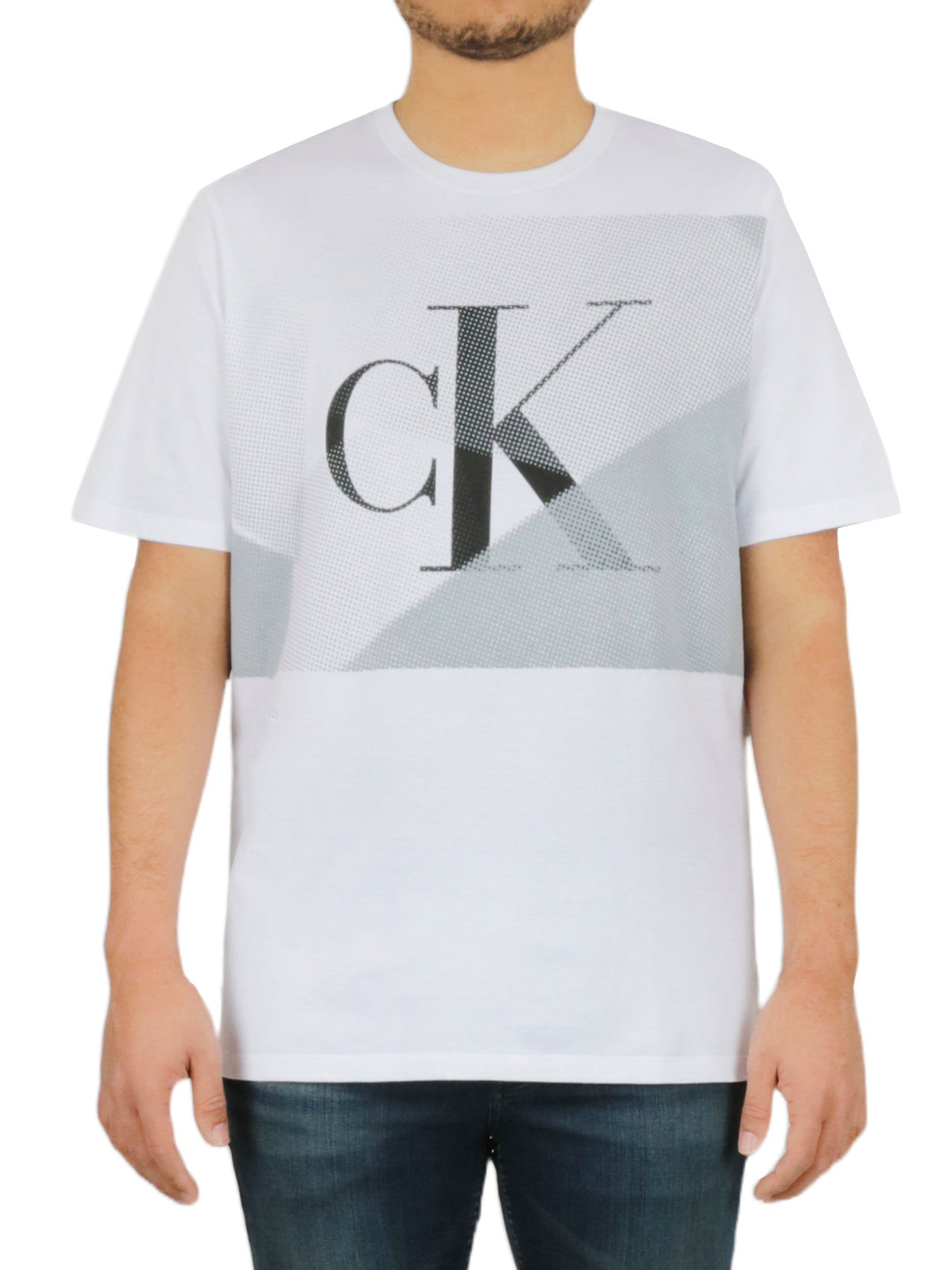  Calvin Klein Short Sleeves Blo Prism Crew - Brilliant White - Bonton