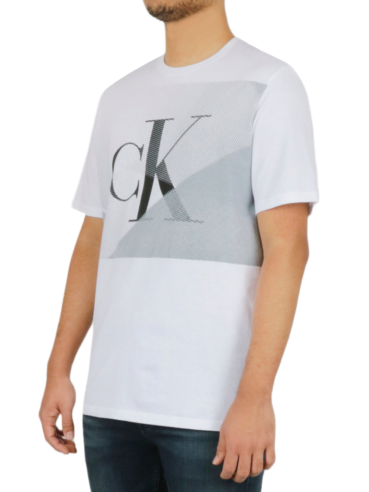  Calvin Klein Short Sleeves Blo Prism Crew - Brilliant White - Bonton