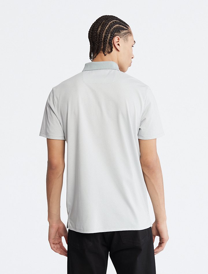  Calvin Klein SS SMOOTH COTTON MINI GEO POLO - Blanc De Blanc - Bonton