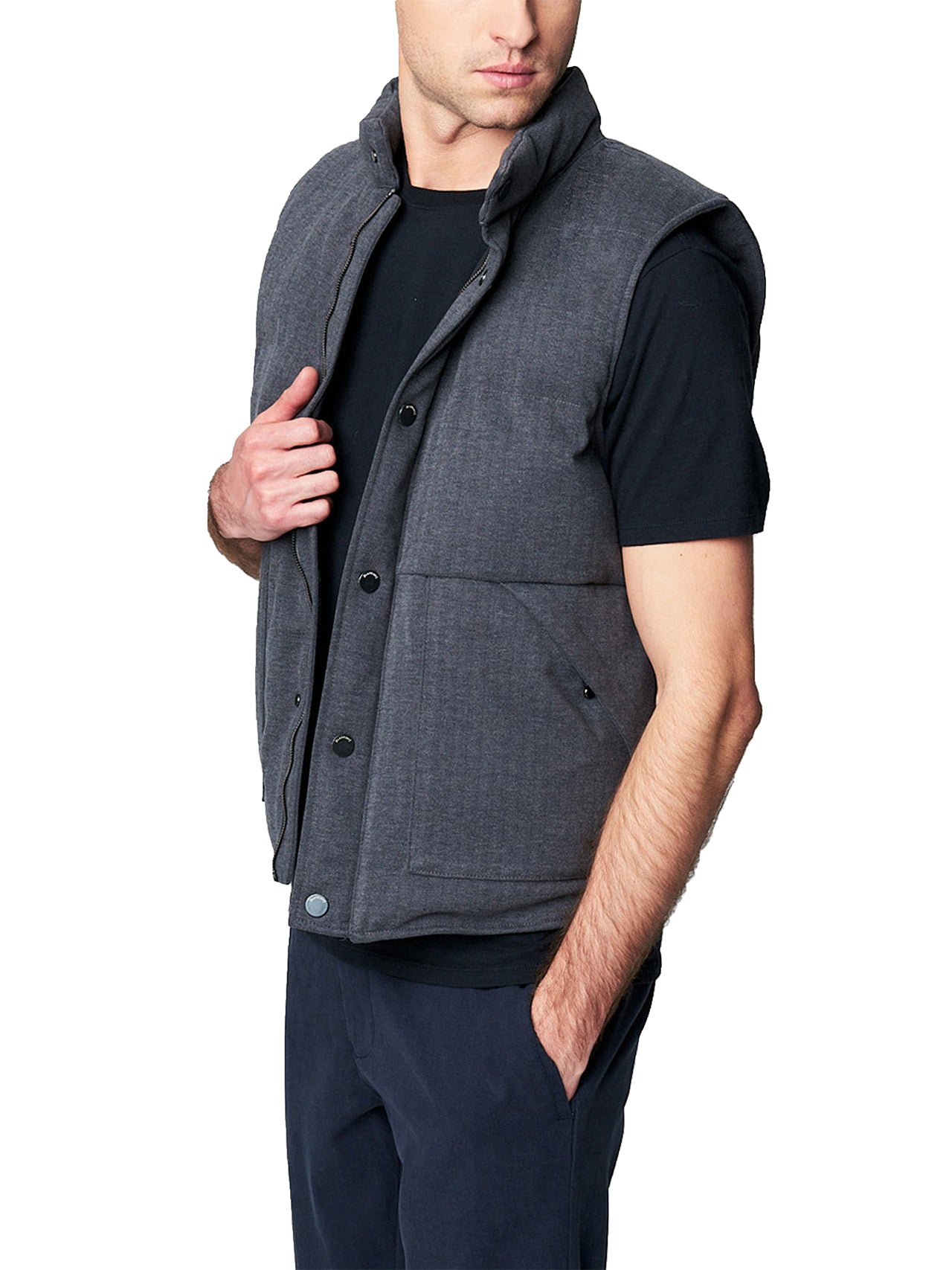  BlankNYC Gibberish Cotton Flannel Vest - Gibberish - Bonton