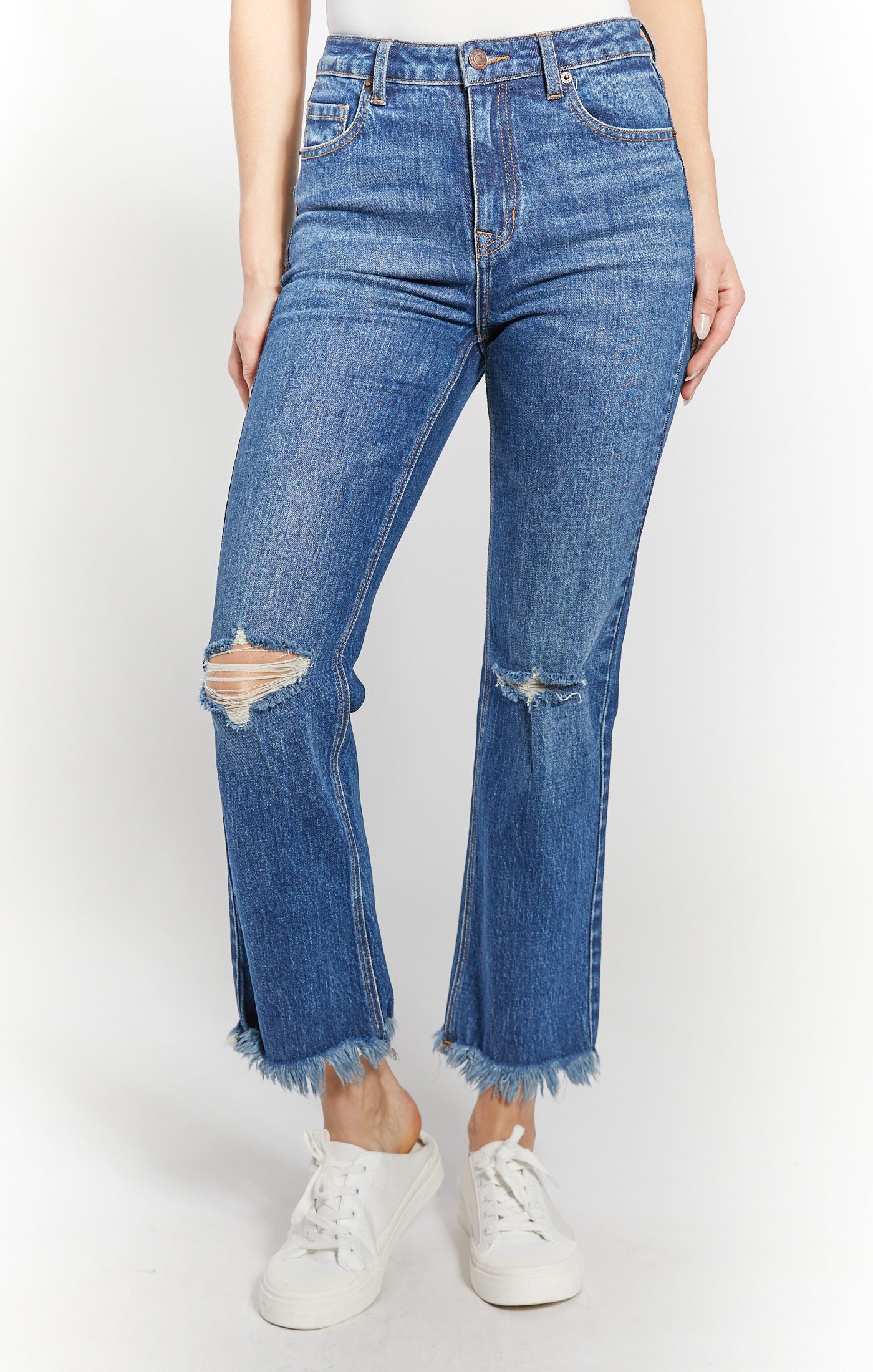 Oat New York High Rise Straight Jeans by Oat New York - Hertiage Dark Blue - Bonton