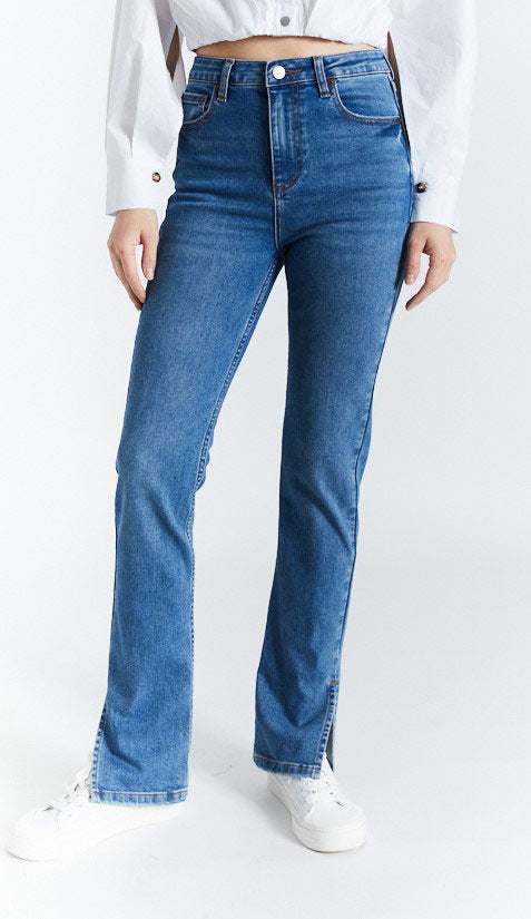  Oat New York High-Rise Straight Jeans - Arkin Medium Dark Wash - Bonton