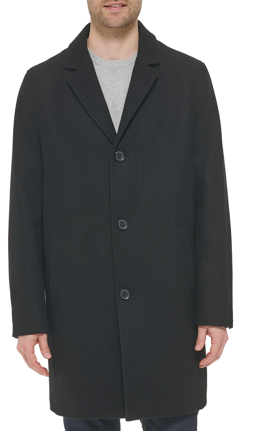  Cole Haan Men's Woolen Melton Coat - Black - Bonton