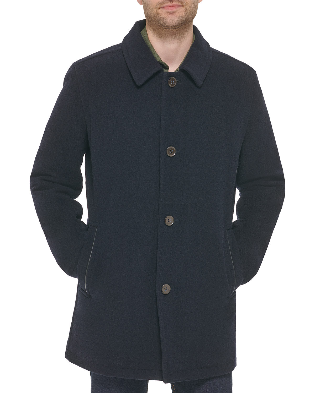  Cole Haan Men's Woolen Plush Coat - Navy - Bonton