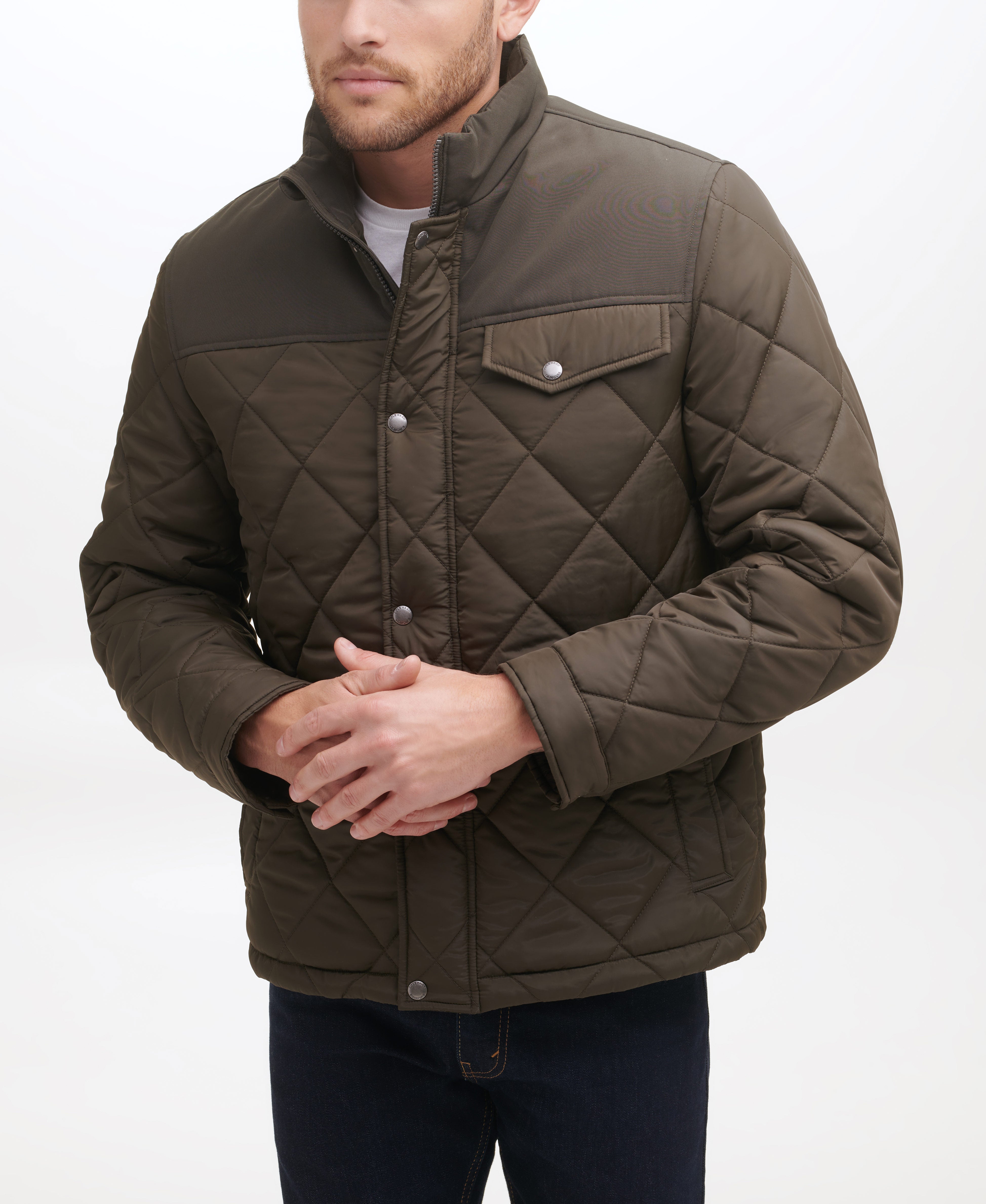  Cole Haan Men's Water Resistant Jacket - Olive - Bonton
