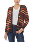  Jones New York Jersey Stripe Long Varsity Cardigan - Cola Combo - Bonton