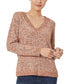  Jones New York Relaxed V-Neck Sweater - Brick Combo - Bonton