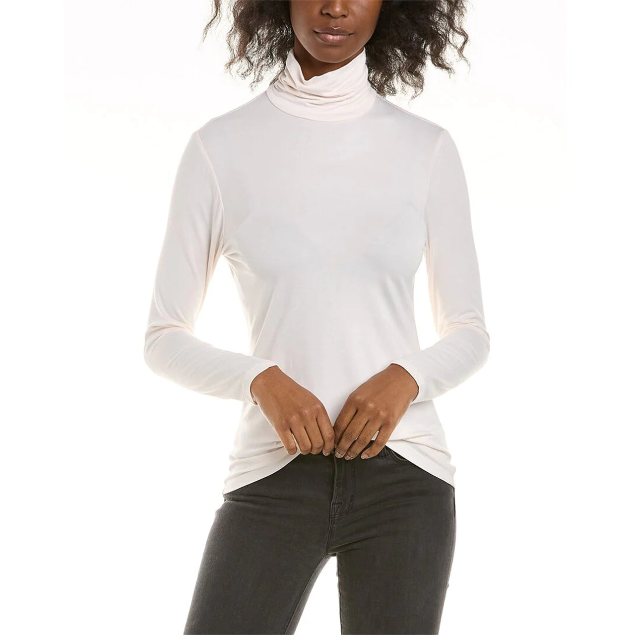  Jones New York Long Sleeves Knit Turtleneck - Jones White - Bonton