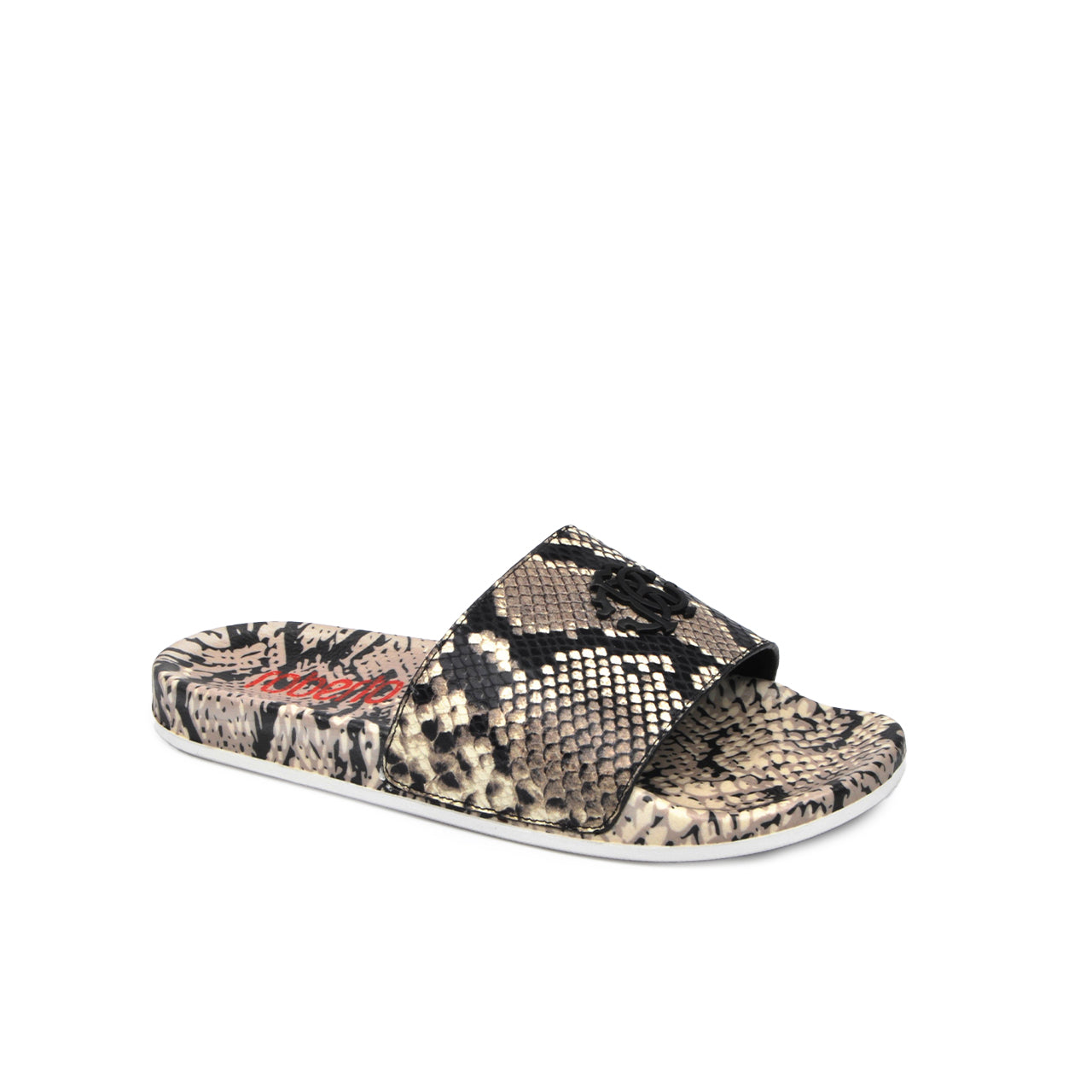  Roberto Cavalli Snake Skin Leather Sport Slide - Reptile - Bonton