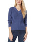  Jones New York V-Neck Pullover - C. Navy/Mineral Blue - Bonton