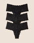  Cosabella Never Say Never Comfie Thongs 3 Pack - Black - Bonton