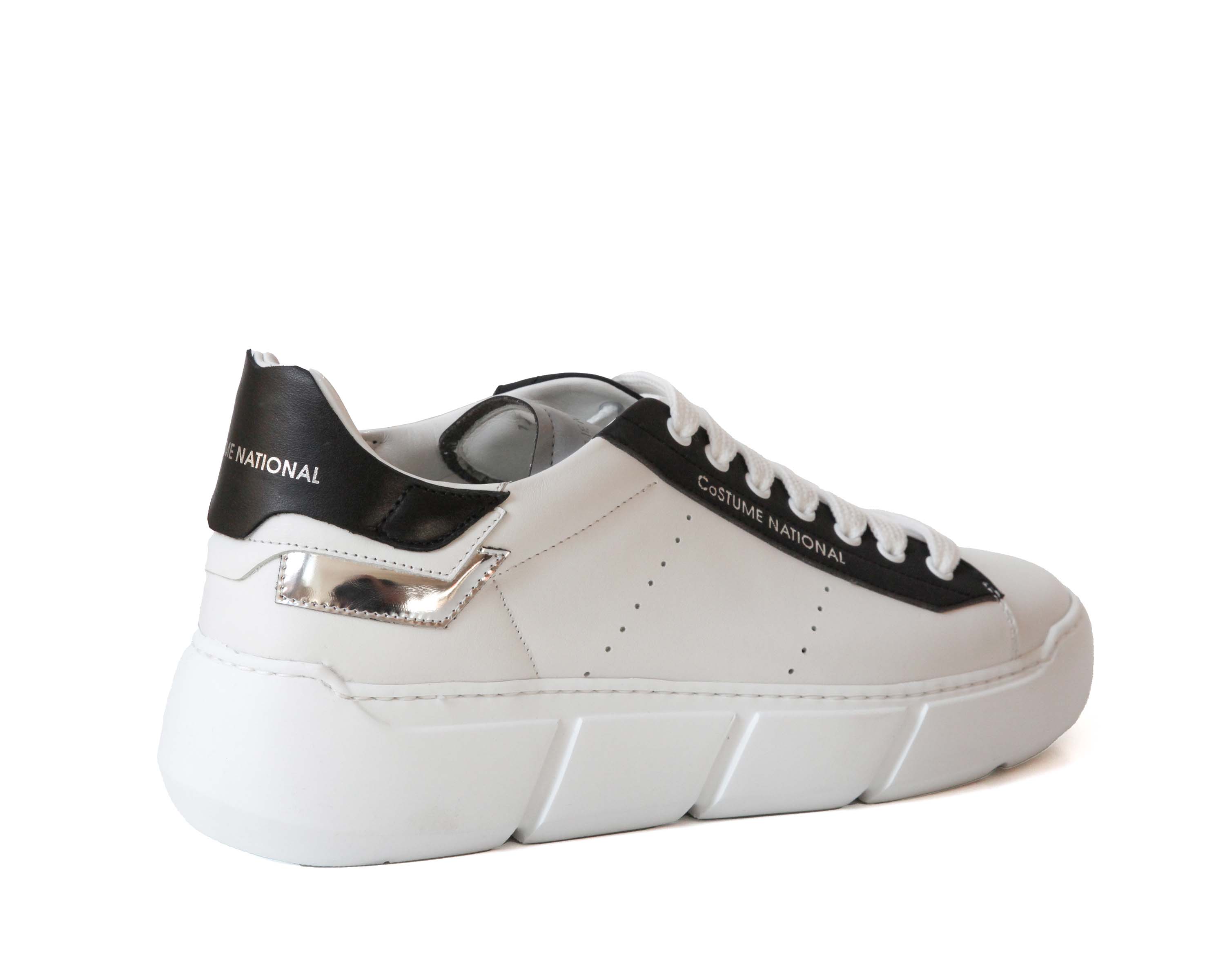  Costume National Perforated Chunk Sneakers by Costume National - Black/White - Bonton