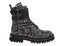  John Galliano Newsprint Boot with Ankle Monk Straps - Black - Bonton
