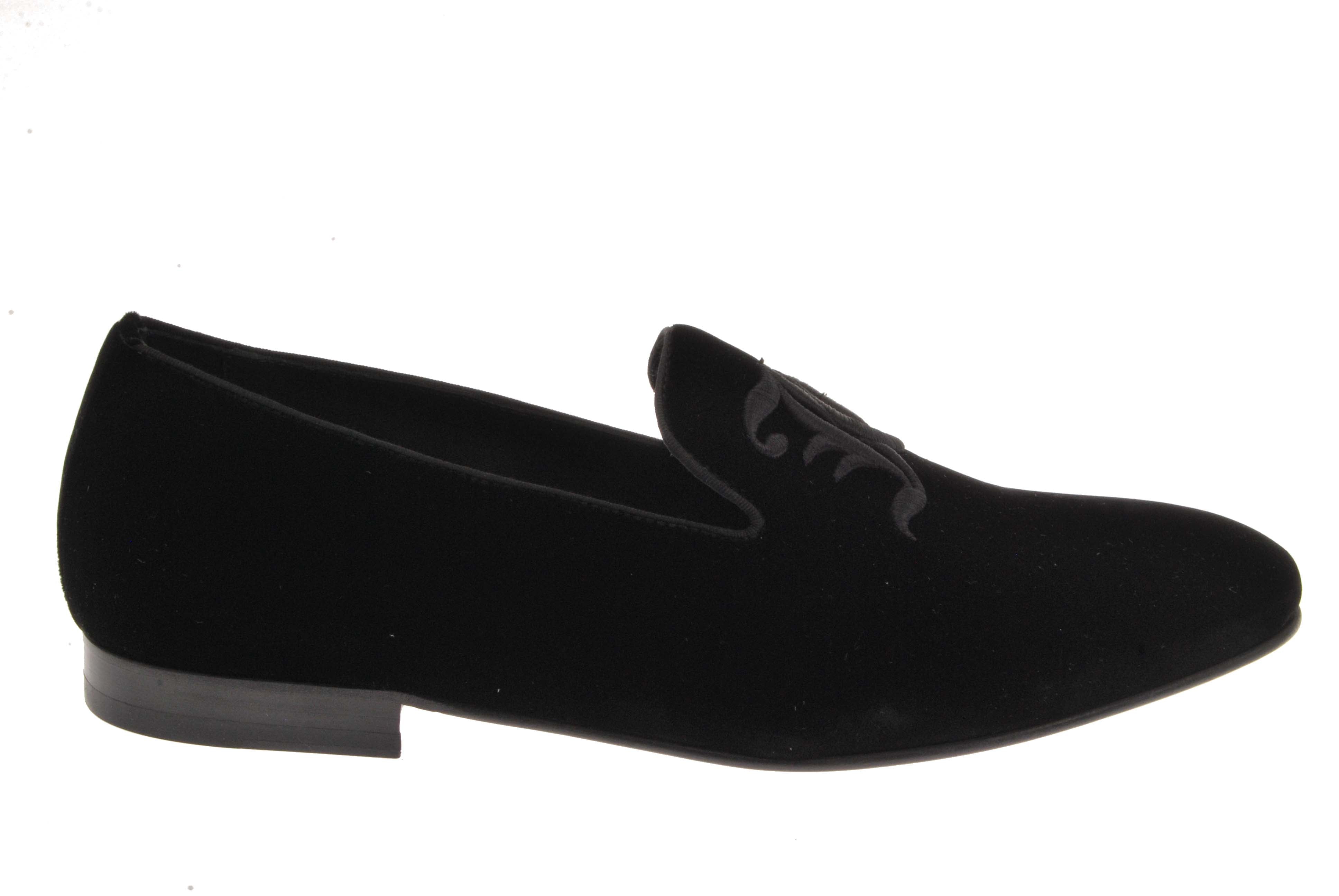  John Galliano Embroidered Velvet Leather Loafer - Black - Bonton