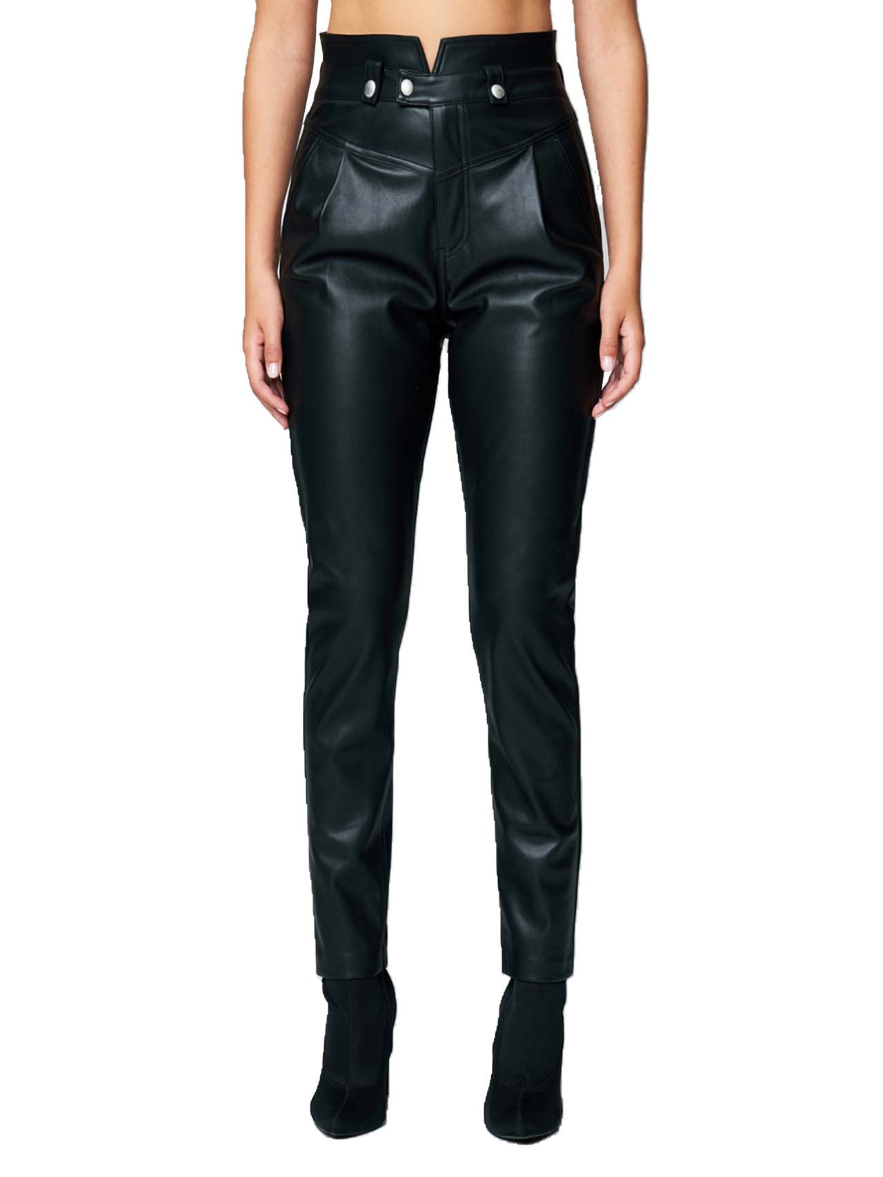  BlankNYC High Waisted Skinny Vegan Leather Pants - Black - Bonton