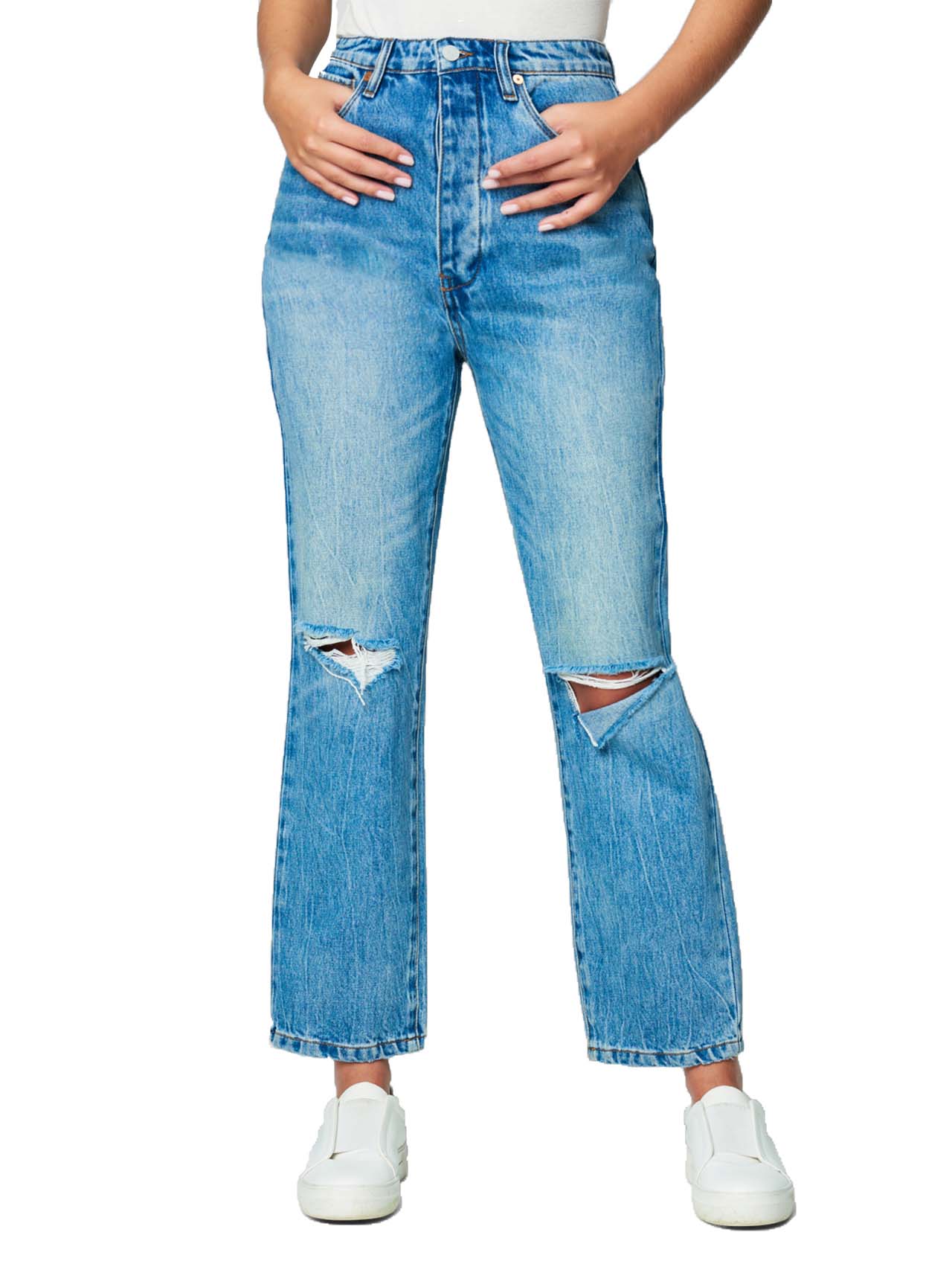  BlankNYC Mid-Rise Relaxed Fit Rebel Jeans - Blue - Bonton