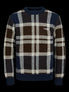  Jack & Jones Joraziz Knit Crew Neck - Seal Brown - Bonton