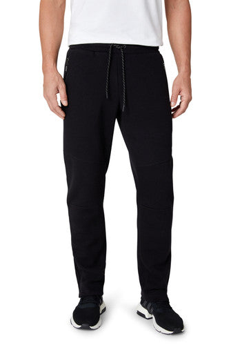  Tahari Fleece Angled Zip Jogger - Black - Bonton