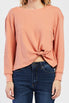   Velvet Heart Benedict Long Sleeve Thermal Knit with Tie Detail - Muted Clay - Bonton