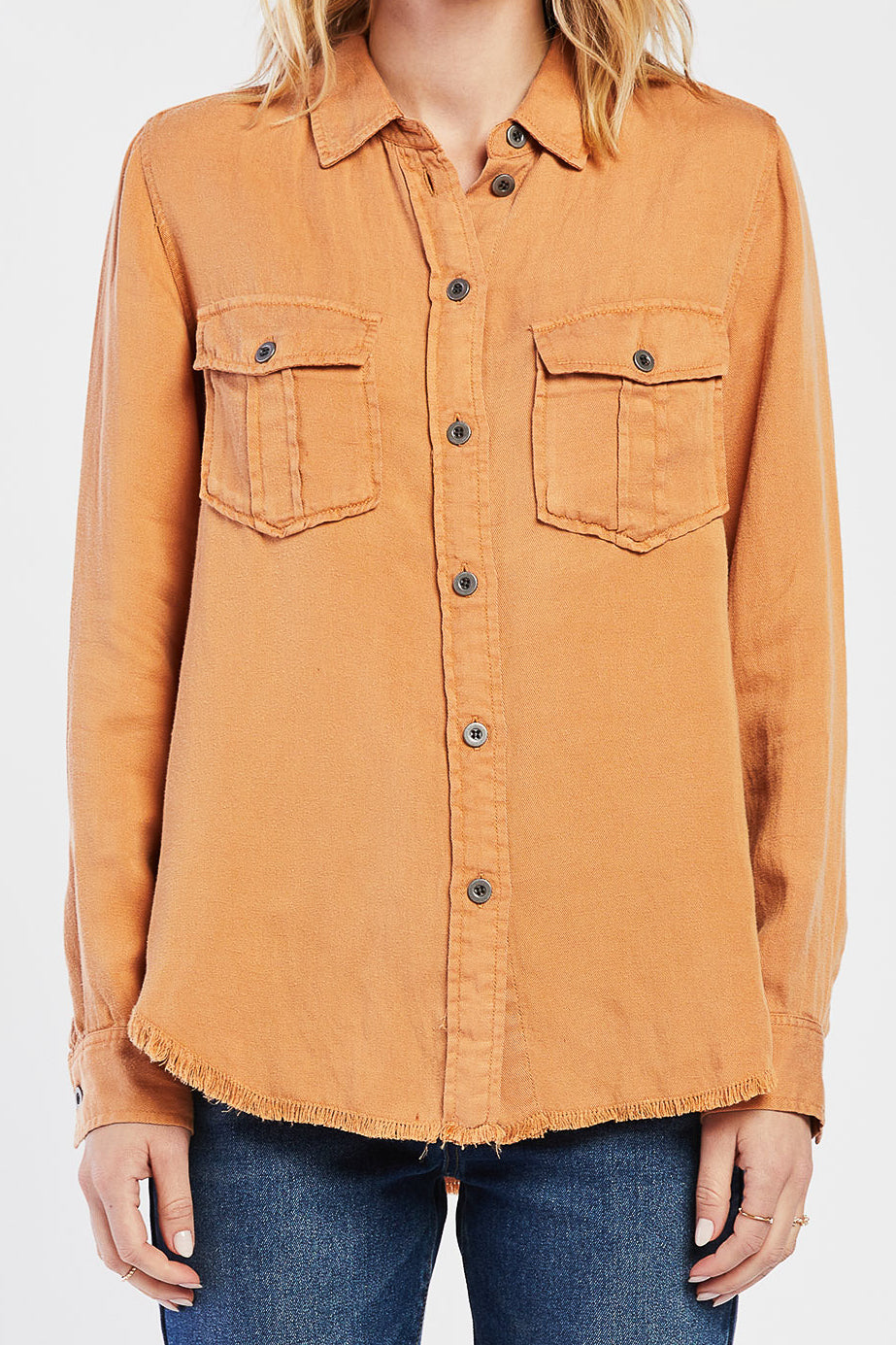   Velvet Heart Brea Utility Style Button Down Shirt - Sudan Brown - Bonton