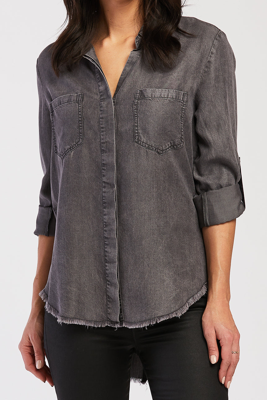   Velvet Heart Caspian Cotton Shirt - Black - Bonton