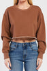   Velvet Heart Maverick Long Sleeve Cropped Sweatshirt - Partridge - Bonton